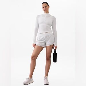 Athleta Mesh Racer Run Short 4" White Athleisure Workout Womens S